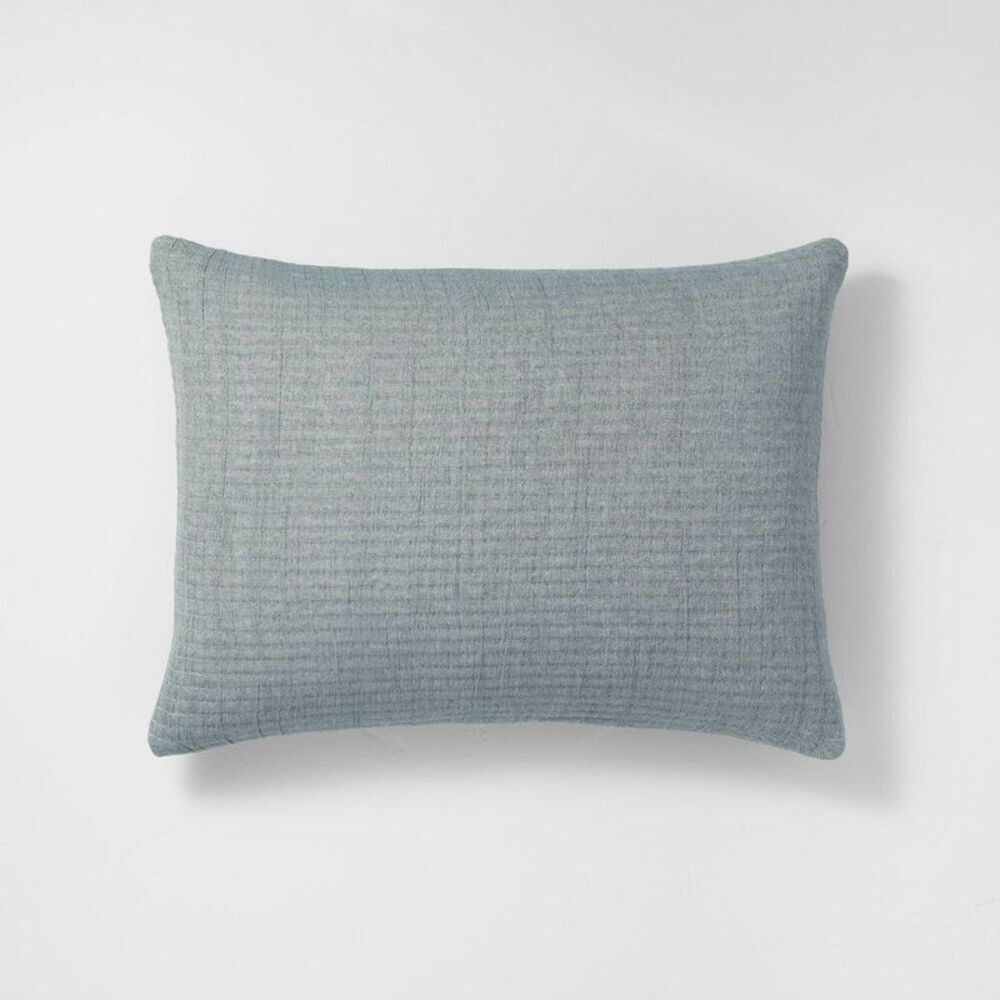 Casaluna - Pillow Sham Cotton Jacquard Reversible Te Blue